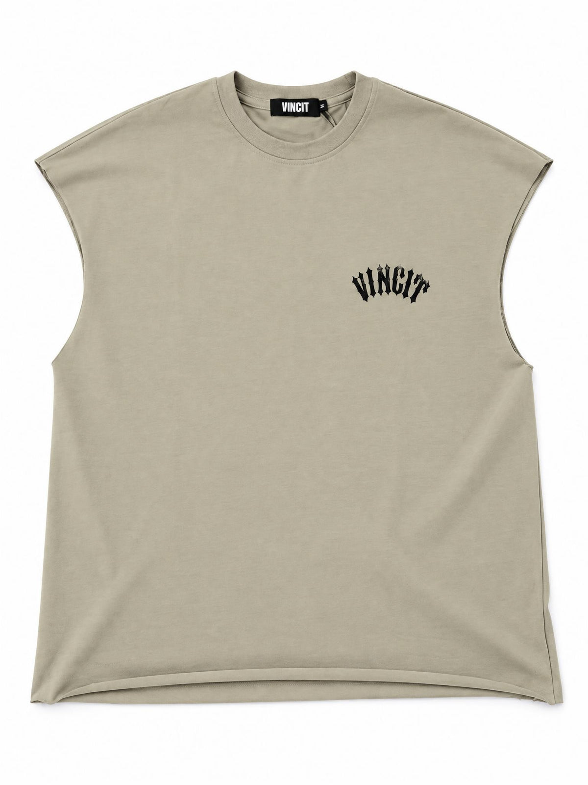 Beige Sleeveless Tee