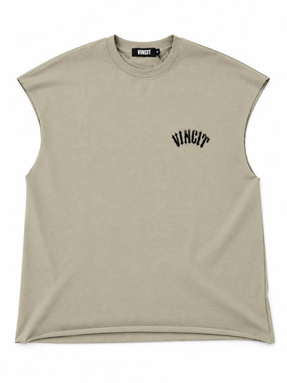 Beige Sleeveless Tee