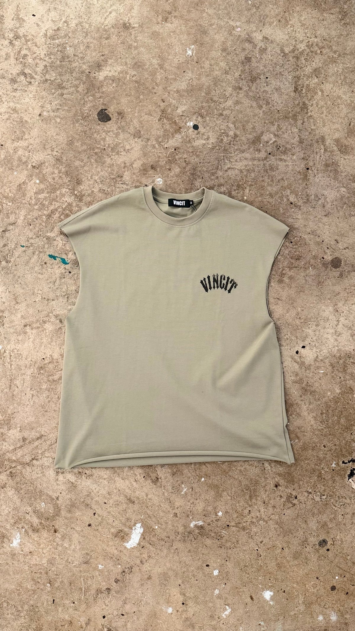 Beige Sleeveless Tee