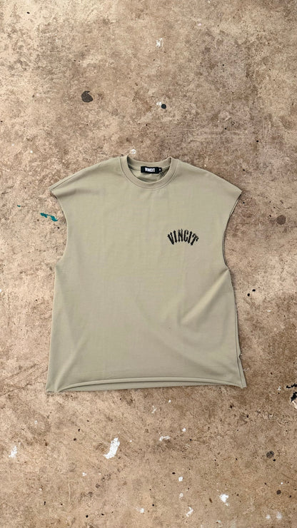 Beige Sleeveless Tee