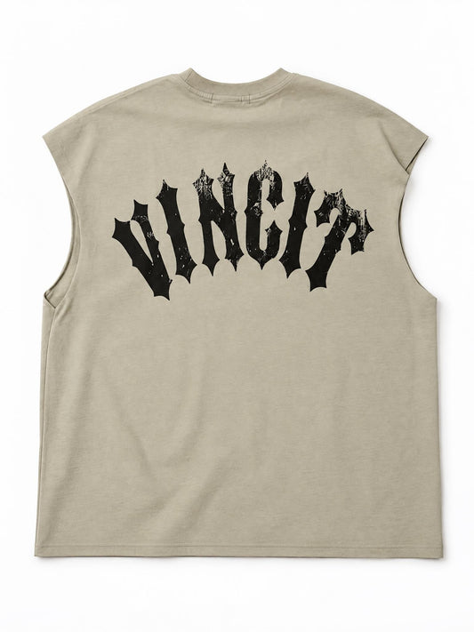 Beige Sleeveless Tee