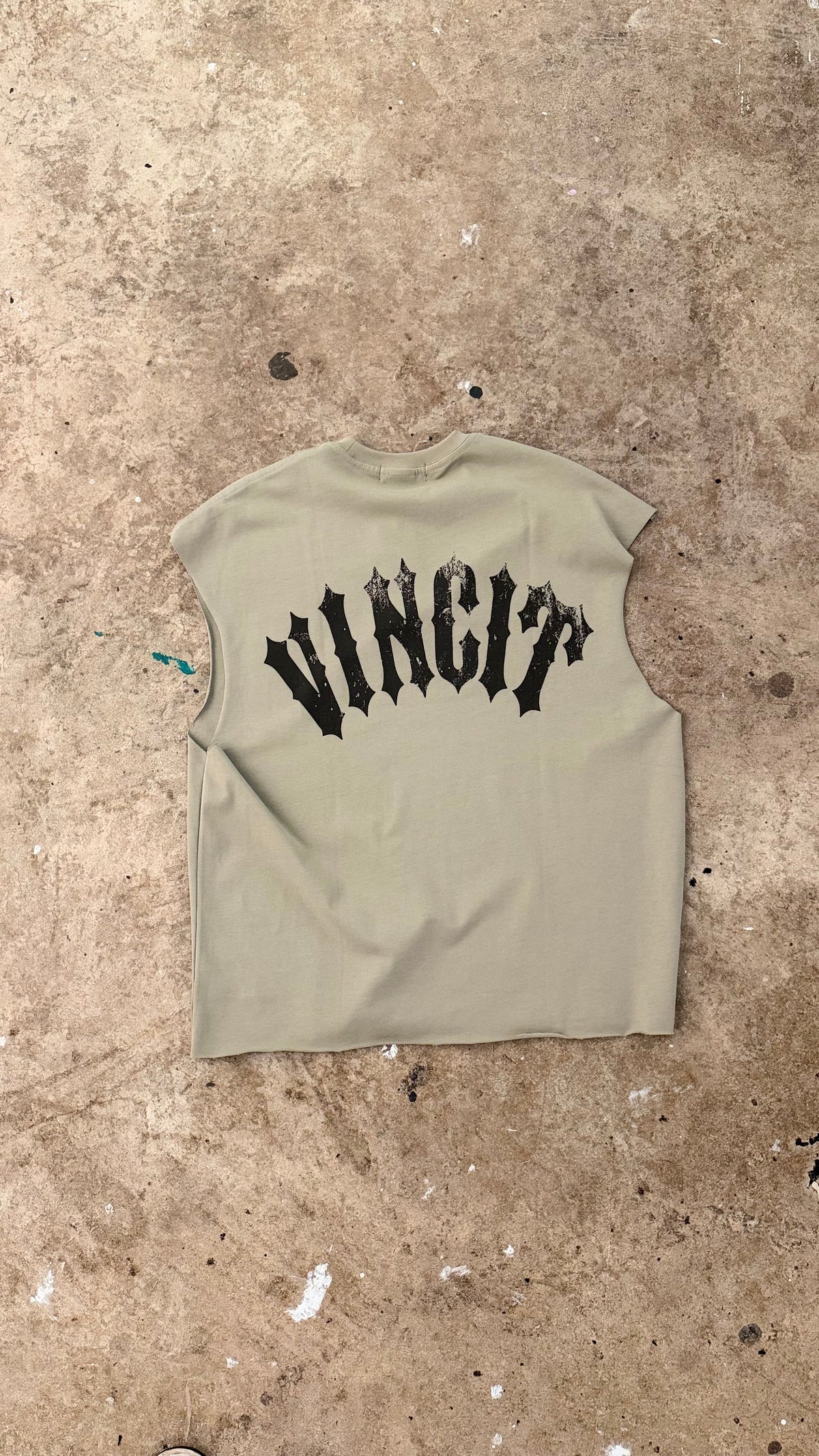 Beige Sleeveless Tee