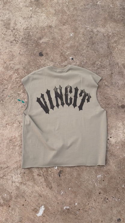 Beige Sleeveless Tee